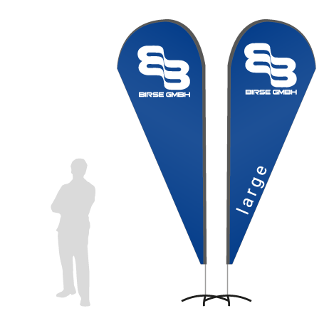 Beachflag Drop | Large (350 cm) | beidseitig bedruckt