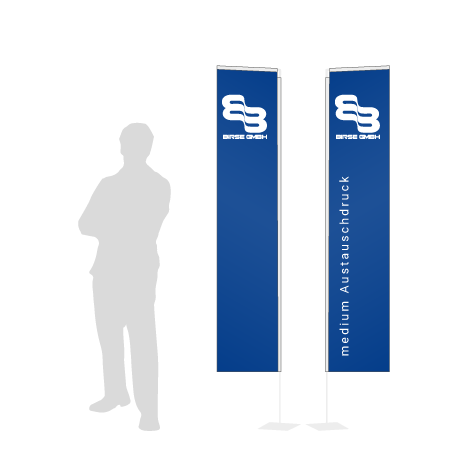 Beachflag Rechteck Austauschdruck | Medium (300 cm) | beidseitig bedruckt