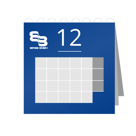 12 Blatt Wandkalender mit Deckblatt