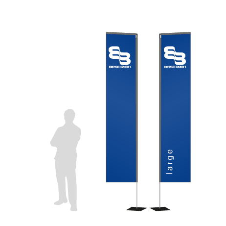 Beachflag Rechteck | Large (400 cm) | beidseitig bedruckt