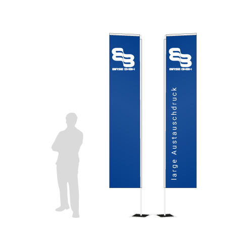 Beachflag Rechteck Austauschdruck | Large (400 cm) | beidseitig bedruckt